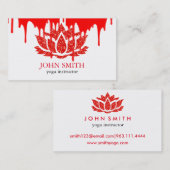 Moderne minimalistische White Lotus Yoga Instructo Visitekaartje (Voorkant / Achterkant)