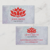 Moderne minimalistische White Lotus Yoga Instructo Visitekaartje (Voorkant / Achterkant)