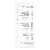 Moderne minimalistische White Salon Price List Ser
