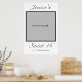 Moderne minimalistische White Sweet 16 Photo Prop Poster (Keuken)