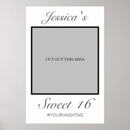 Moderne minimalistische White Sweet 16 Photo Prop Poster