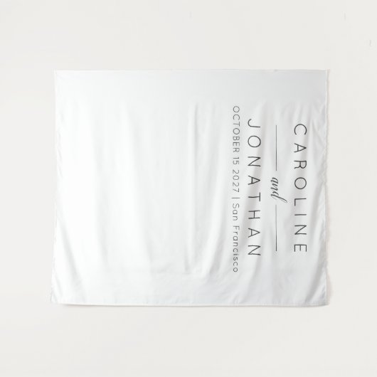 Moderne minimalistische whitepaper over bruiloft wandkleed (Voorkant (horizontaal))