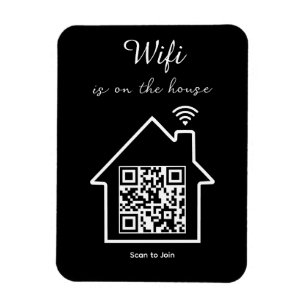 Moderne minimalistische WiFi QR Code Flexibele fot Magneet