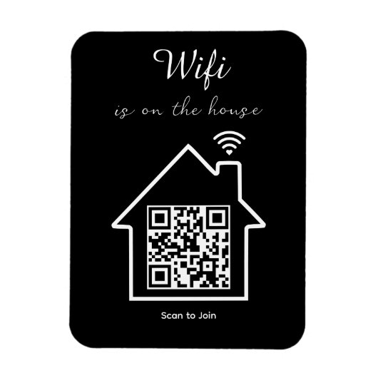 Moderne minimalistische WiFi QR Code Flexibele fot Magneet (Verticaal)