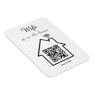 Moderne minimalistische WiFi QR Code Flexibele fot Magneet