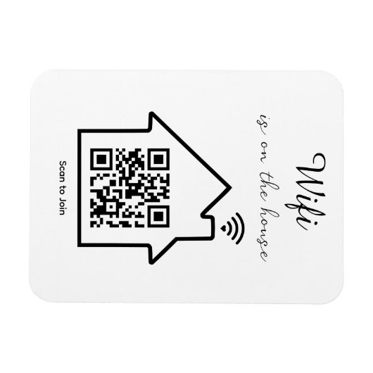 Moderne minimalistische WiFi QR Code Flexibele fot Magneet (Horizontaal)