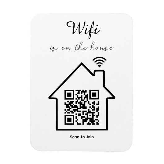 Moderne minimalistische WiFi QR Code Flexibele fot Magneet (Verticaal)