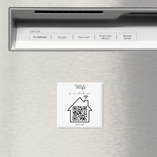 Moderne minimalistische WiFi QR-code Magneet (Insitu (Vaatwasser))