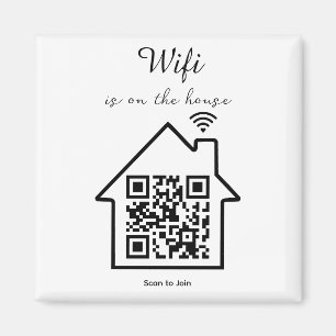Moderne minimalistische WiFi QR-code Magneet