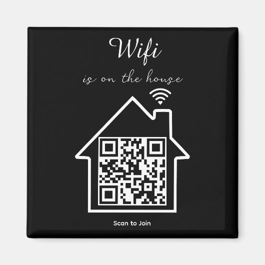 Moderne minimalistische WiFi QR-code Magneet (Voorkant)