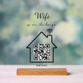 Moderne minimalistische WiFi QR-code tafelblad Acryl Bord (Neutraal)