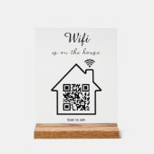 Moderne minimalistische WiFi QR-code tafelblad Acryl Bord (Voorkant)