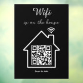 Moderne minimalistische WiFi QR-code venster Cling Raamsticker (Vel 3)