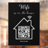 Moderne minimalistische WiFi QR-code venster Cling Raamsticker (Vel 2)