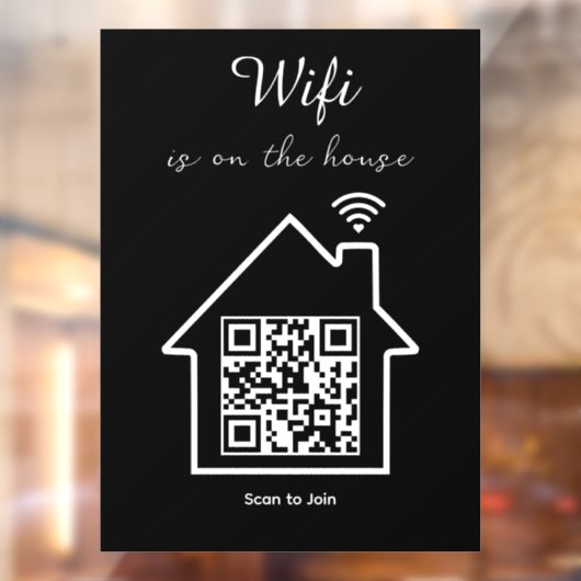 Moderne minimalistische WiFi QR-code venster Cling Raamsticker (Vel 2)
