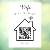 Moderne minimalistische WiFi QR-code venster Cling Raamsticker (Vel 3)