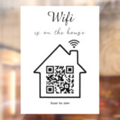 Moderne minimalistische WiFi QR-code venster Cling Raamsticker (Vel 2)