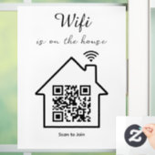 Moderne minimalistische WiFi QR-code venster Cling Raamsticker (Huis)