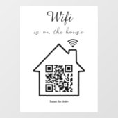 Moderne minimalistische WiFi QR-code venster Cling Raamsticker (Vel)