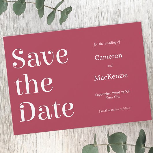 Moderne Minimalistische Wijn Rode Trouw Save the D Save The Date