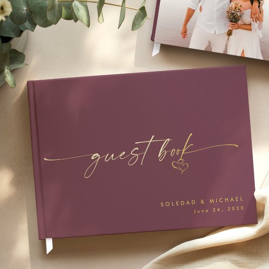Moderne Minimalistische Wijn Script Trouwdag Gastenboek