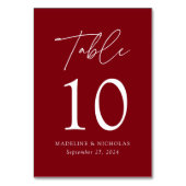 Moderne Minimalistische Wijnrode Trouwdag Kaart (Voorkant)