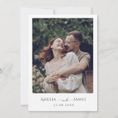 Moderne Minimalistische wijze groene foto Bruiloft Kaart (Achterkant)