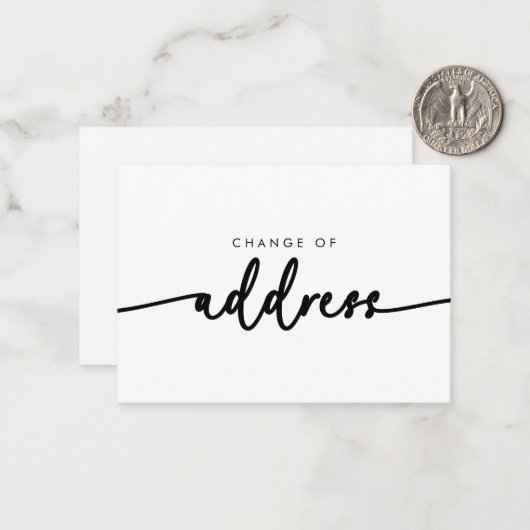 Moderne minimalistische wijziging van adresscript notitiekaartje (Voorkant / Achterkant in situ)