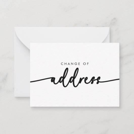 Moderne minimalistische wijziging van adresscript notitiekaartje (Voorkant)