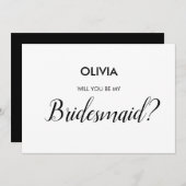 Moderne minimalistische Wil je mijn bruidsmeisje z Kaart (Voorkant / Achterkant)