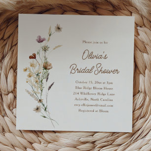 Moderne Minimalistische Wilde Bloem Boho Bruidsdou Kaart