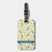 Moderne Minimalistische Wilde Eend Patroon Bagagelabel (Voorkant verticaal)