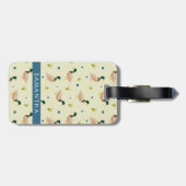 Moderne Minimalistische Wilde Eend Patroon Bagagelabel (Achterkant horizontaal)