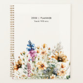 Moderne minimalistische Wildflower Floral geperson Planner (Voorkant)