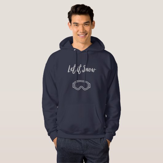 Moderne minimalistische winterski hoodie (Voorkant volledig)