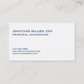 Moderne minimalistische wit-blauwe Logo Visitekaartje (Voorkant)