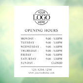 Moderne Minimalistische Wit | Openingstijden Bedri Raamsticker (Vel 3)