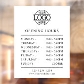 Moderne Minimalistische Wit | Openingstijden Bedri Raamsticker (Vel 2)