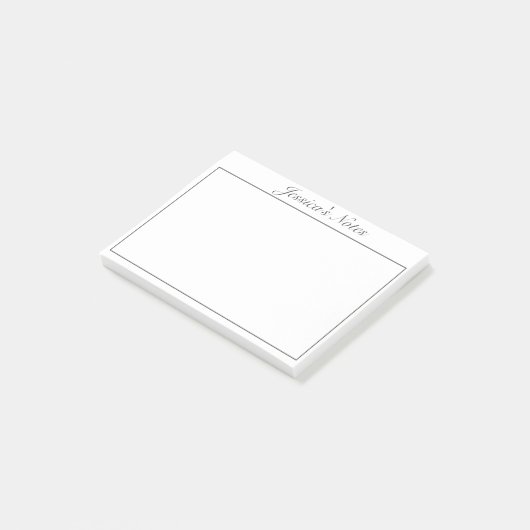 Moderne minimalistische wit zwart op maat post-it® notes (Schuin)