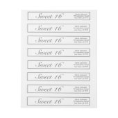 Moderne minimalistische wit zwart zoet 16 Verjaard (Vel)