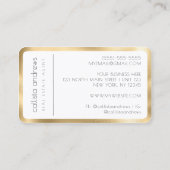 Moderne minimalistische witgouden rand visitekaartje (Achterkant)