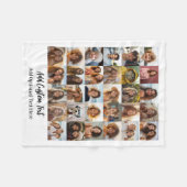 Moderne Minimalistische Witte 30 Foto Collage Fleece Deken (Voorkant (Horizontaal))