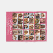 Moderne Minimalistische Witte 30 Foto Collage Fleece Deken (Voorkant (Horizontaal))