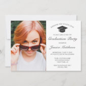 Moderne minimalistische witte Afstuderen foto Kaart (Voorkant)