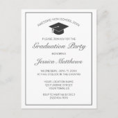 Moderne minimalistische witte Afstuderen uitnodigi Briefkaart (Voorkant)