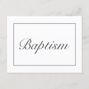 Moderne minimalistische witte Baby doop Aankondigingskaart