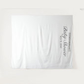 Moderne Minimalistische Witte Baby Shower-fototapi Wandkleed (Voorkant (horizontaal))