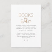 Moderne minimalistische witte Baby showers boeken  Informatiekaartje (Voorkant)
