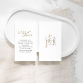 Moderne minimalistische witte Baby showers display Informatiekaartje
