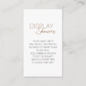 Moderne minimalistische witte Baby showers display Informatiekaartje (Voorkant)